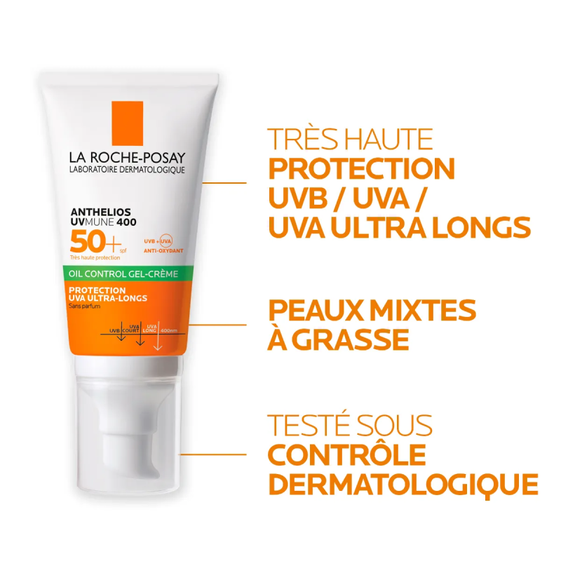 La Roche-Posay Anthelios UVmune 400 Gel-Crème Oil Control SPF50+ Sans Parfum 50 ml