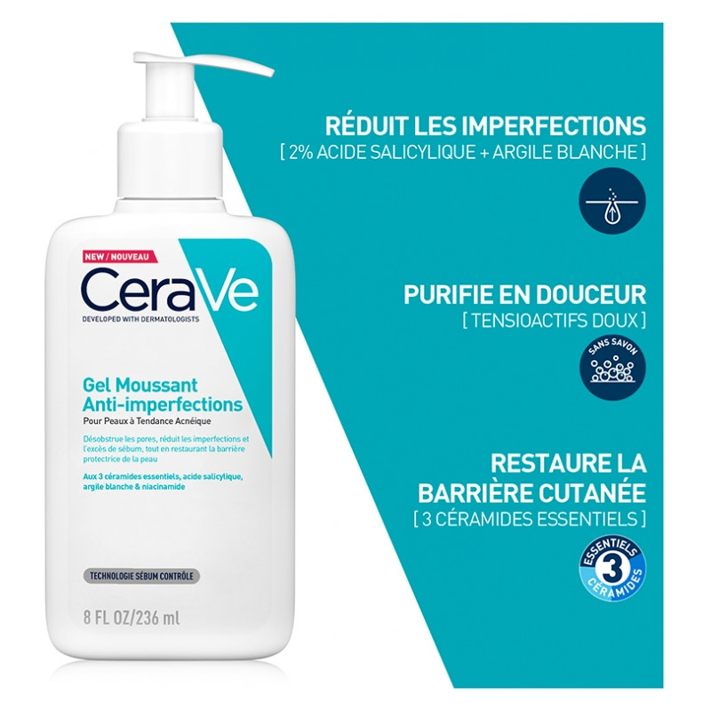 CeraVe gel moussant anti-imperfections 236ml