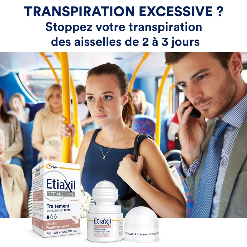 Cooper etiaxil détranspirant confor+ aisselles roll-on 15ml