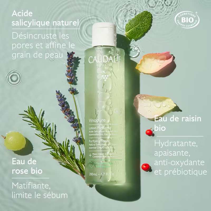 Caudalie Vinopure lotion purifiante peau nette 200ml