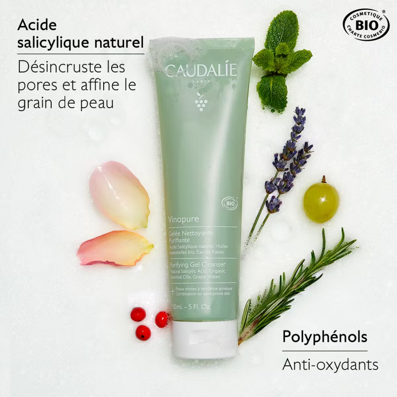 Caudalie vinopure gelée nettoyante purifiante 150ml