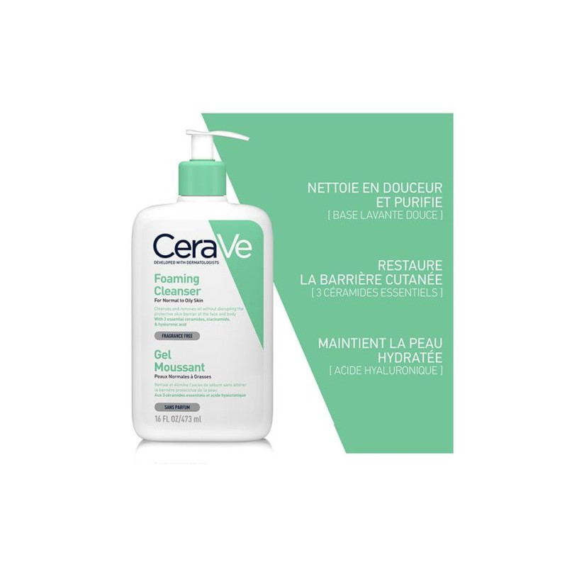 Cerave gel moussant 473ml