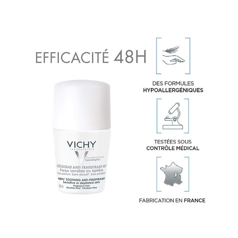 Vichy déodorant duo billes peaux sensibles 2x50 ml