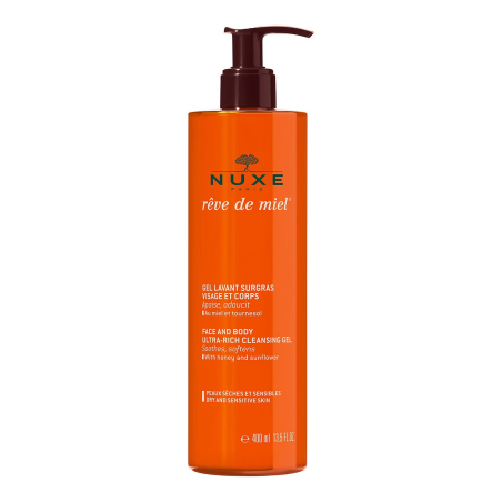 Nuxe rêve de miel gel lavant surgras visage et corps 400ml