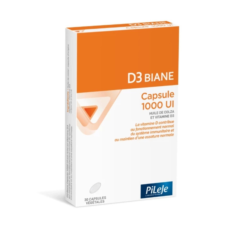 Pileje D3 Biane 1000 UI Vitamine D 30 capsules